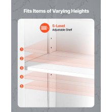 VEVOR Badezimmerschrank Badschrank 4-stufig aus Holz mit 4 Türen & verstellbarem Regal, Bodenschrank für Küche/Wohnzimmer/Eingangsbereich, multifunktionaler Aufbewahrungsschrank Küchenschrank