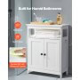 VEVOR Badezimmerschrank Badschrank 3-stufig aus Holz mit 2 Türen & verstellbarem Regal, Bodenschrank für Küche/Wohnzimmer/Eingangsbereich, multifunktionaler Aufbewahrungsschrank Küchenschrank