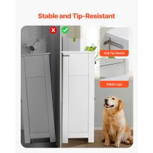 VEVOR Badezimmerschrank Badschrank 4-stufig aus Holz mit 2 Türen & 4 Schubladen & verstellbarem Regal, Bodenschrank für Küche/Wohnzimmer/Eingangsbereich, Aufbewahrungsschrank Küchenschrank weiß