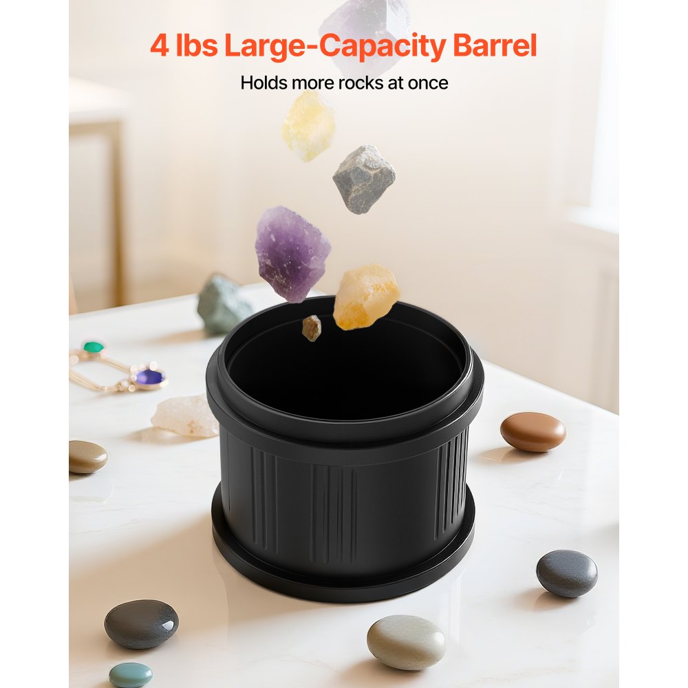 VEVOR elektrische Poliermaschine Steinpolierer 1,81 kg belastbar, 4 Drehzahlstufen, Steinpolierset mit 9-Tage-Poliertimer & intuitivem Bedienfeld & Überlastungsschutz & Adapter, Schwarz