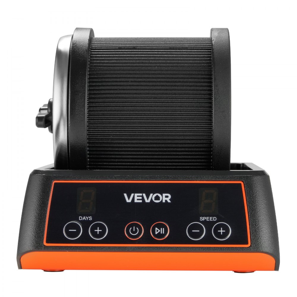 VEVOR elektrische Poliermaschine Steinpolierer 0,9 kg belastbar, 4 Drehzahlstufen, Steinpolierset mit Rohedelsteinen & Polierkörnern & 9-Tage-Poliertimer & intuitivem Bedienfeld, Schwarz