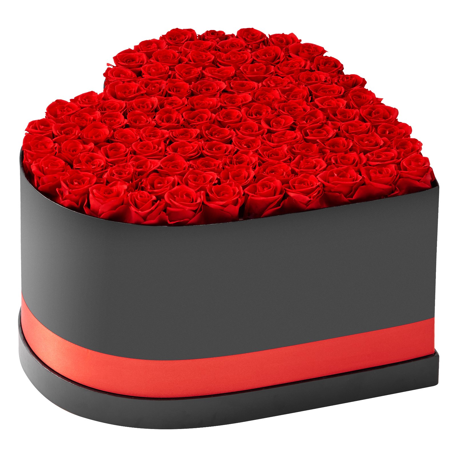 VEVOR 100 Stk. Ewige Rosen in Herzform Box, konservierter Blumenstrauß, Blumen Geschenkbox für ihre Frau, Mütter, Liebespartner, zur Hochzeit, zum Muttertag, Valentinstag, Weihnachten, Rot
