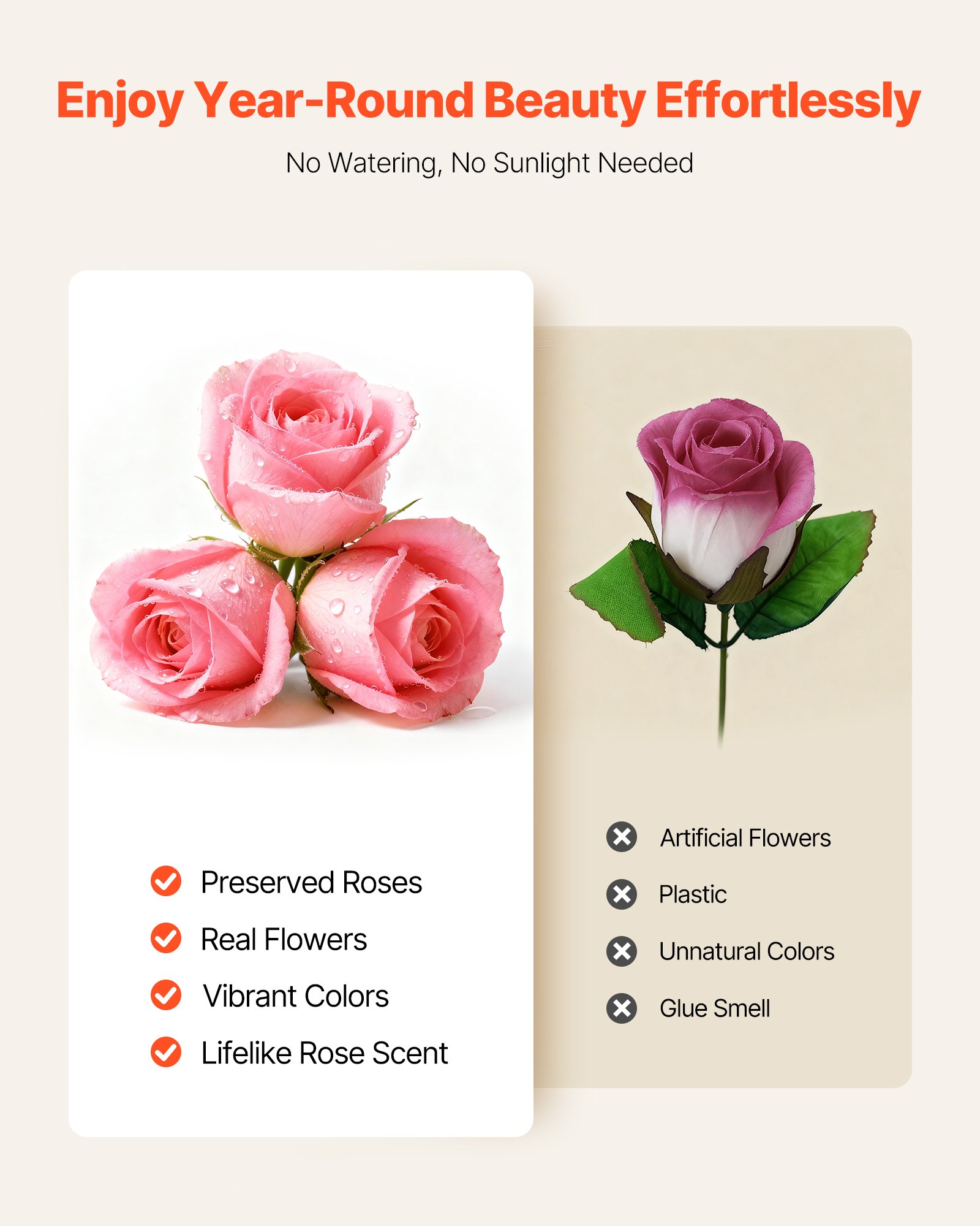 VEVOR Forever Flowers, 27 Preserved Roses in a Heart Shape Box, Eternal Flowers Immortal Bouquet Birthday Present for Women Her Wife Mothers, Anniversary, Valentine's Day,Christmas, Pink