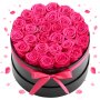 VEVOR 27 Stk. Ewige Rosen in runder Box, konservierter Blumenstrauß, Blumen Geschenkbox für ihre Frau, Mütter, Liebespartner, zur Hochzeit, zum Muttertag, Valentinstag, Weihnachten, Rosenrot
