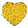 VEVOR Forever Flowers, 27 Preserved Roses in a Heart Shape Box, Eternal Flowers Immortal Bouquet Birthday Present for Women Her Wife Mothers, Anniversary, Valentine's Day,Christmas, Yellow