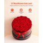 VEVOR 27 Stk. Ewige Rosen in runder Box, konservierter Blumenstrauß, Blumen Geschenkbox für ihre Frau, Mütter, Liebespartner, zur Hochzeit, zum Muttertag, Valentinstag, Weihnachten, Rot