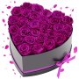 VEVOR 27x Ewige Rosen in Herzform Box, konservierter Blumenstrauß, Blumen Geschenkbox für ihre Frau, Mütter, Liebespartner, zur Hochzeit, zum Muttertag, Valentinstag, Weihnachten, dunkelviolett