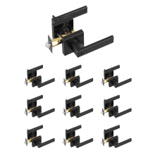 VEVOR Sichtschutz-Türgriff mattschwarzer Türhebel 10 Stk. links- oder rechtshändiger umkehrbarer Hebel mit Schloss, 45°-Drehung zum Öffnen, quadratischer Türbeschlag für Schlafzimmer Badezimmer