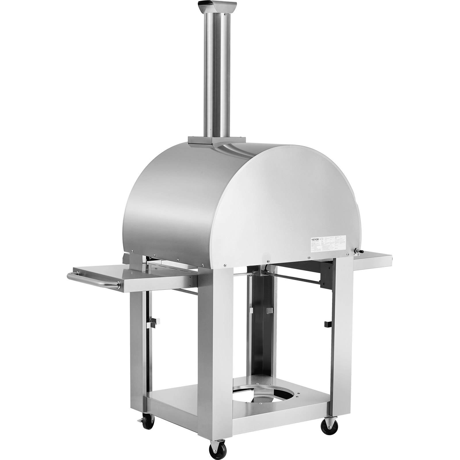 VEVOR 22" Outdoor-Pizzaofen, tragbarer Pellet-/Gasofen mit Rollen für Camping