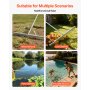 VEVOR Rechen Aluminium, 914 mm Kopf, Gartenrechen, Unkrautrechen, Landschaftrechen zum Auflockern von Erde, Garten & Hof, Teichkies & Strandrasenpflege,  schwimmender Teichrechen mit Seil
