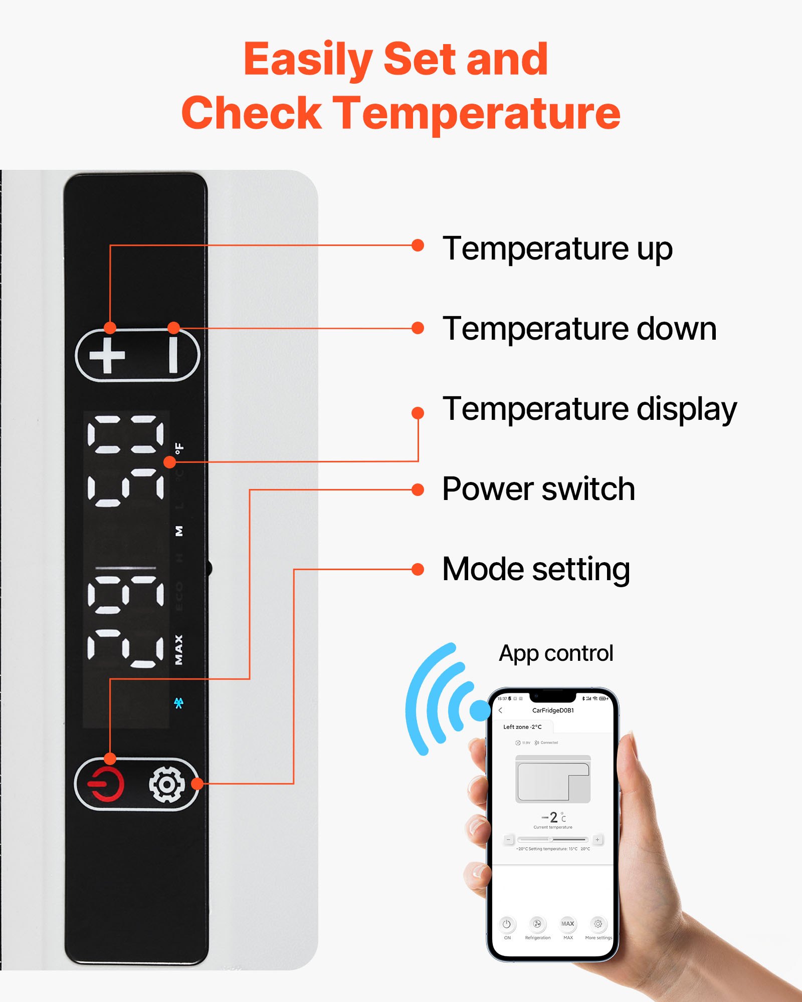 VEVOR 95 L Elektrische Kompressor Kühlbox, 12/24 V DC & 100-240 V AC Tragbare Autokühlbox mit Rollen & Griff, Gefrierschrank bis -20°C, Mini Kühlschrank für Auto, Wohnmobil, Lkw, Camping & Outdoor