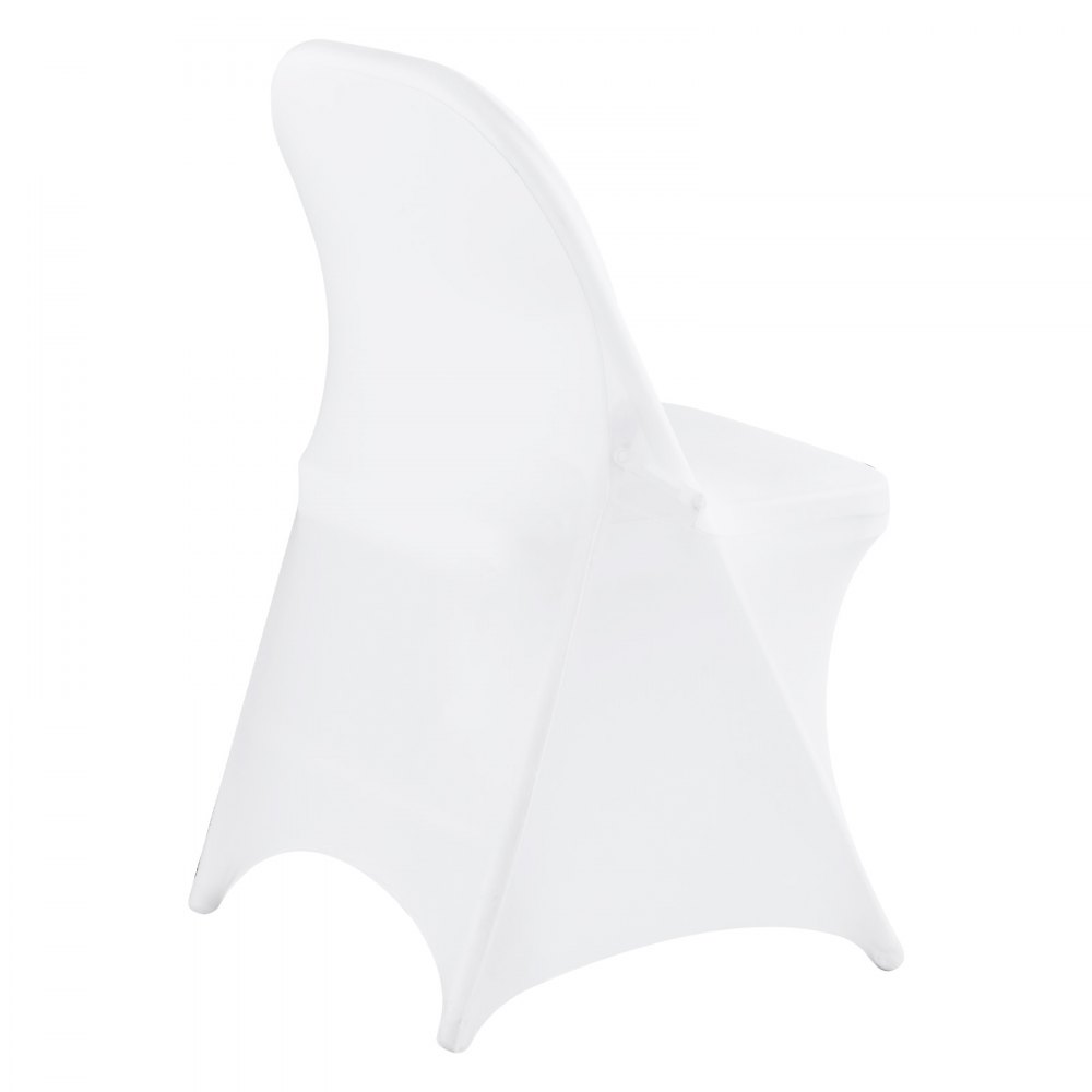 VEVOR Stuhlhussen Stuhlbezug Stretch 150 Stk. waschbarer & abnehmbarer Stuhlüberzug aus Polyester-Spandex für Hochzeitsfeiern Esszimmerbankette, passend für Klappstühle (45 x 46 x 77 cm) Weiß