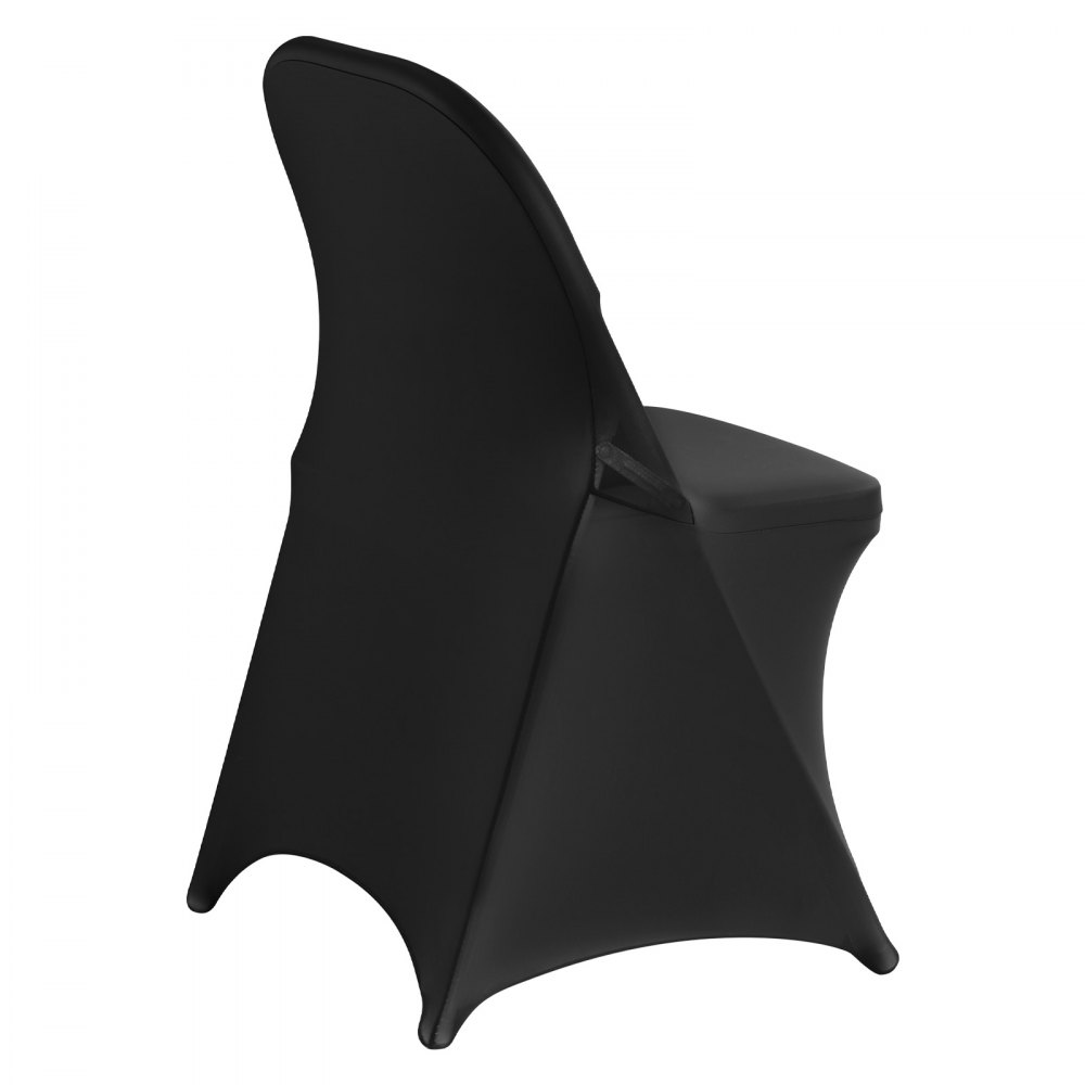 VEVOR Stuhlhussen Stuhlbezug Stretch 150 Stk. waschbarer & abnehmbarer Stuhlüberzug aus Polyester-Spandex für Hochzeitsfeiern Esszimmerbankette, passend für Klappstühle (45 x 46 x 77 cm) Schwarz