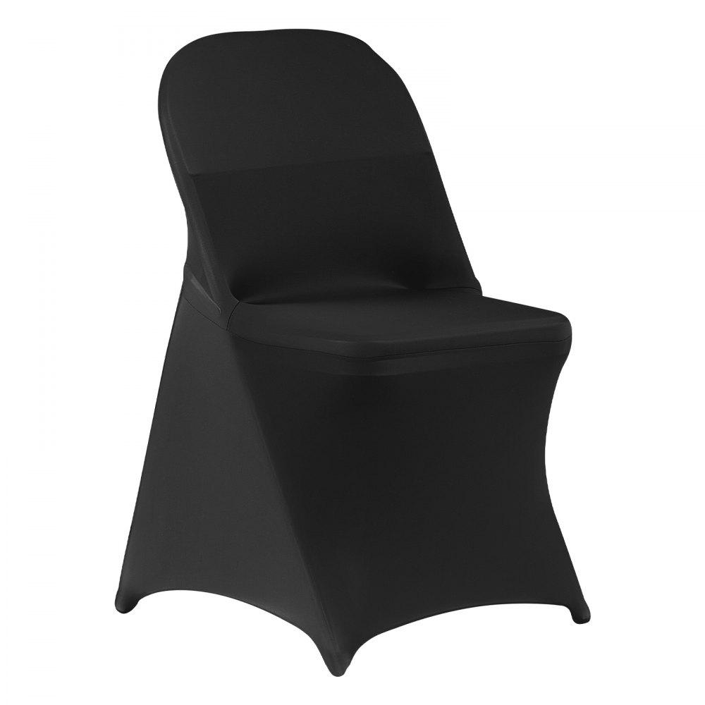VEVOR Stuhlhussen Stuhlbezug Stretch 150 Stk. waschbarer & abnehmbarer Stuhlüberzug aus Polyester-Spandex für Hochzeitsfeiern Esszimmerbankette, passend für Klappstühle (45 x 46 x 77 cm) Schwarz