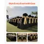 VEVOR 30 x Stuhlhussen Stuhlbezug mit flacher Vorderseite Stretch waschbarer & abnehmbarer Stuhlüberzug aus Polyester-Spandex für Hochzeitsfeiern, passend für Stühle (51 x 45 x 95 cm) Schwarz