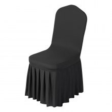 VEVOR 30 x Stuhlhussen Stuhlbezug mit flacher Vorderseite Stretch waschbarer & abnehmbarer Stuhlüberzug aus Polyester-Spandex für Hochzeitsfeiern, passend für Stühle (51 x 45 x 95 cm) Schwarz