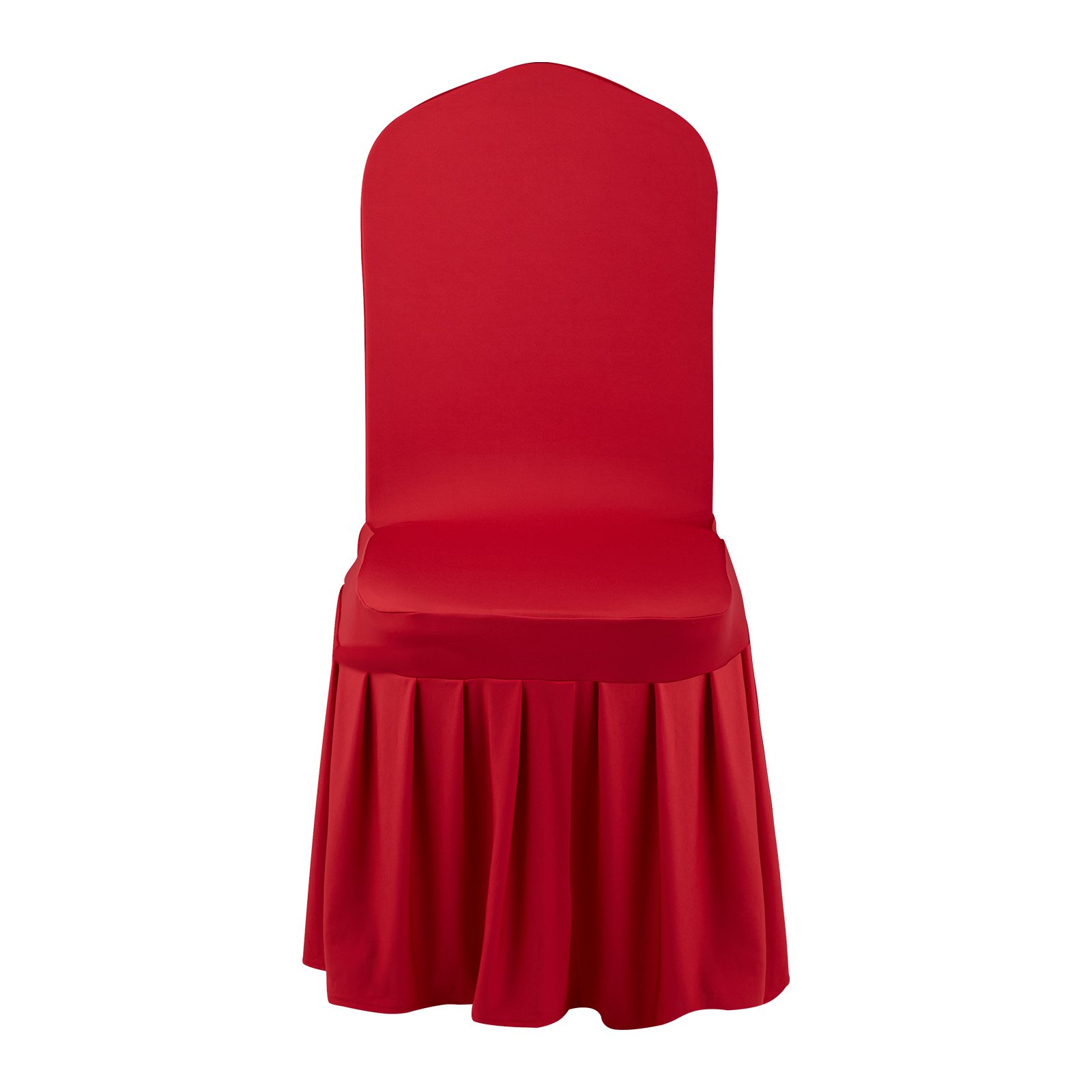 VEVOR Stuhlhussen Stuhlbezug flacher Vorderseite 30 Stk. waschbarer & abnehmbarer Stuhlüberzug aus Polyester-Spandex für Hochzeitsfeiern Restaurant, passend für Stühle (51 x 45 x 95 cm) Rot