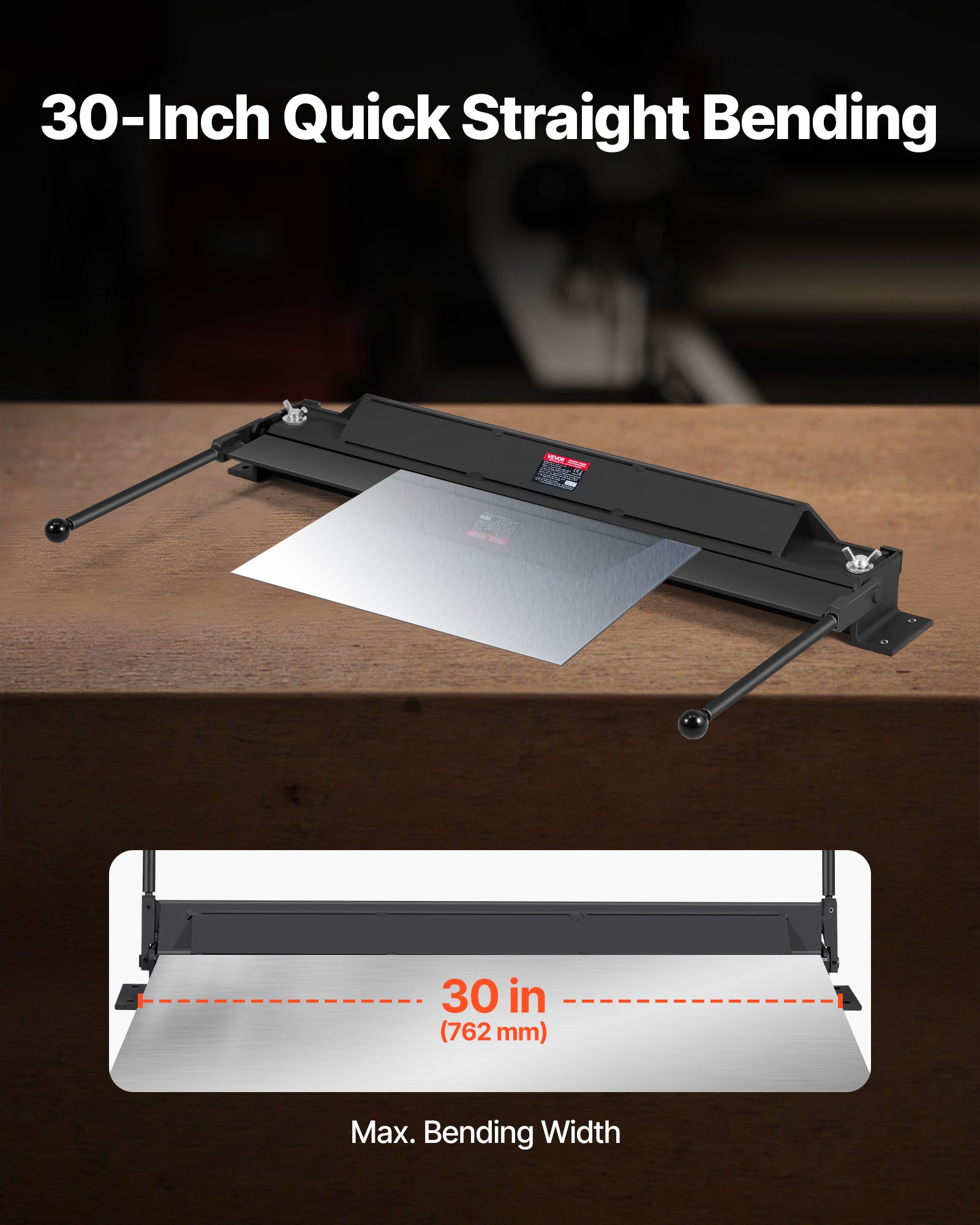 VEVOR Biegemaschine, 762 mm Blechbiegemaschine, 1,2-mm-Biegedicke, 0–135 Grad einstellbar, Metallbiegemaschine, kein Wackeln, robustes Aluminium-Biegegerät für präzises Stapelbiegen