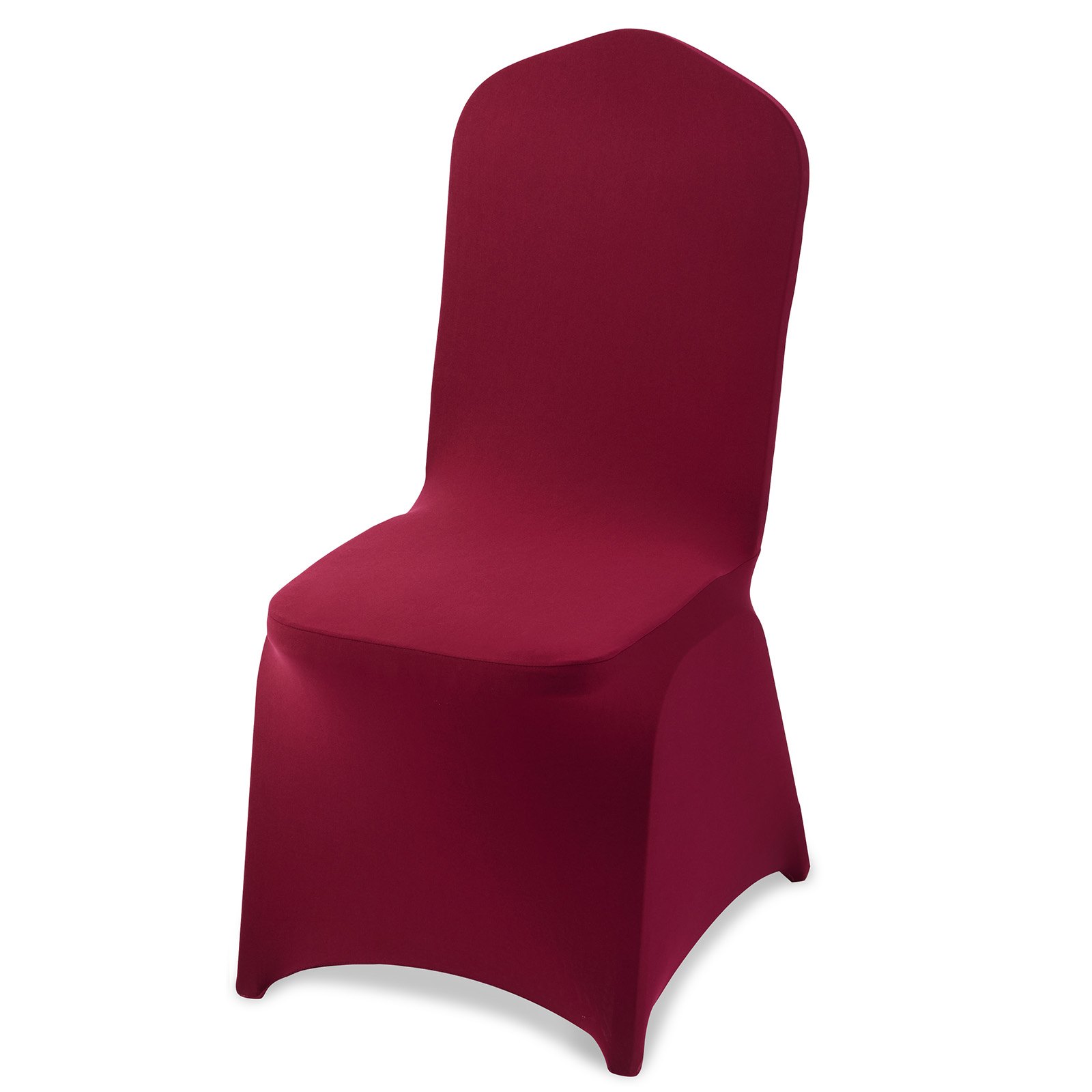 VEVOR 50 Pcs Burgundy Chair Covers, Polyester Spandex Chair Cover, Stretch Slipcovers for Wedding Party Dining Banquet Flat-Front Chair Covers, Fits Chair Measures up to 20.08 x 17.72 x 37.4 inch