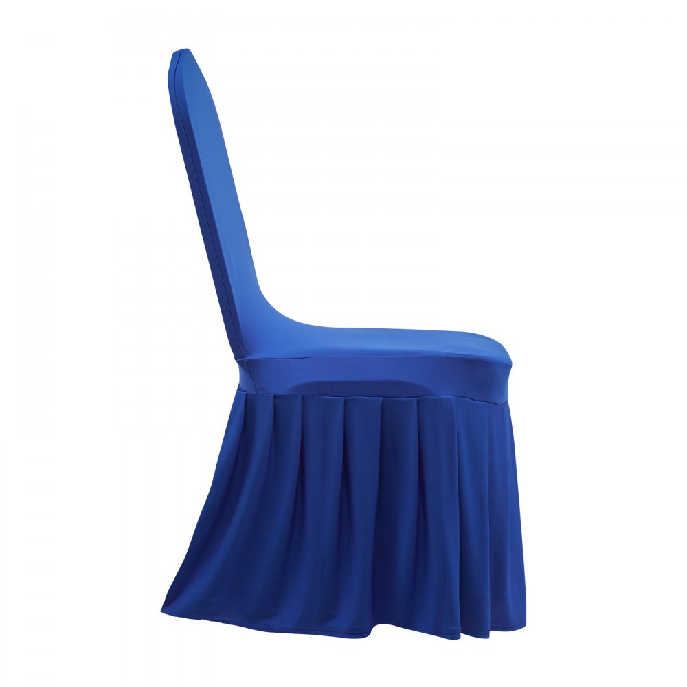 VEVOR 30 Pcs Blue Chair Covers, Polyester Spandex Chair Cover, Stretch Slipcovers for Wedding Party Dining Banquet Flat-Front Chair Covers, Fits Chair Measures up to 20.08 x 17.72 x 37.4 inch