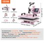 VEVOR Hitzepresse Transferpresse 30x38cm 8 in 1 Tumbler Presse T-Shirts Rosa