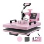 VEVOR Hitzepresse Transferpresse 38x38cm 5 in 1 Tumbler Presse T-Shirts Rosa