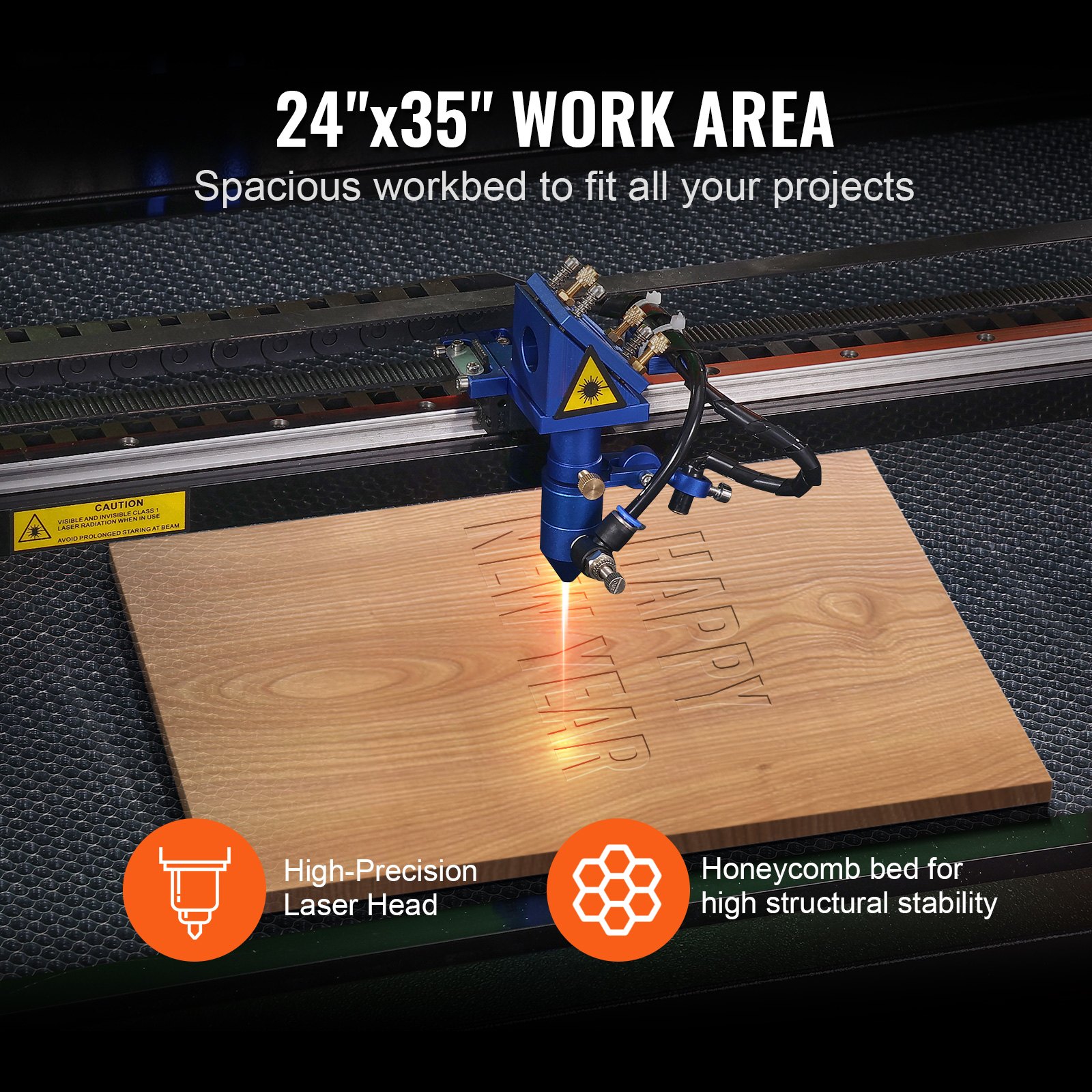 VEVOR 100W CO2-Lasergravierer, 600x900mm, 500mm/s Laserschneidmaschine mit 2-Wege-Pass-Air-Assist, kompatibel mit LightBurn, CorelDRAW, AutoCAD, Windows, Mac OS, Linux, für Holz, Acryl, Stoff