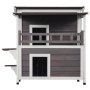 VEVOR Outdoor Cat House, Weatherproof, Shelter for Wild Cats for Multiple Cats, Large 2-Story Wooden Outdoor Cat House with Balcony, Doors, PVC Door Flaps and Open Roof, 76.2 cm L x 76.2 cm W x 81.3 cm H