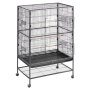VEVOR Bird Cage, 800 x 520 x 1320mm, Flat Top, Wrought Iron Bird Flight Cage with Perches, Slide-Out Tray and Plastic Feeders, Casters, for Parrot, Blue Tit, Cockatiel, Canary, and Monk Parakeet