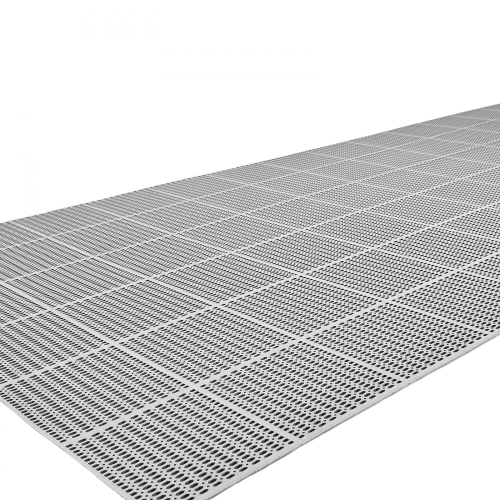 VEVOR Drainagematte PVC (0,9 m x 15 m), Rutschfeste PVC-Bodenmatte Spritzschutzmatte für Nassbereiche, Hohlmattenrolle, Antirutschmatte für Schwimmbäder, Terrassen, Badezimmer & Toiletten, Grau