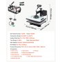 VEVOR Transferpresse 29x38cm 5-in-1 Sublimationsmaschine 1000W Heißpresse, Schnelles & Gleichmäßiges Aufheizen Digitale Zeit- & Temperaturregelung, für T-Shirts, Tassen, Becher, Kappen, Teller