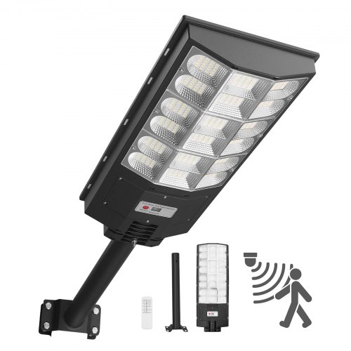 VEVOR Solar-Straßenlaterne 900000 LM, Straßenlampe 12 kW, Solarleuchte mit Dämmerungssensor, LED-Flutlicht mit Bewegungsmelder, IP65, Weitwinkel-Außenbeleuchtung, für Einfahrten & Höfe