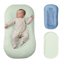 VEVOR Babynest, Kuschelnest, 100 % Baumwolle, atmungsaktive & weiche Babyliege mit 2 doppelseitigen & maschinenwaschbaren Bezügen, Babynestchen, Reisebett für zu Hause & unterwegs, 800x500x100mm