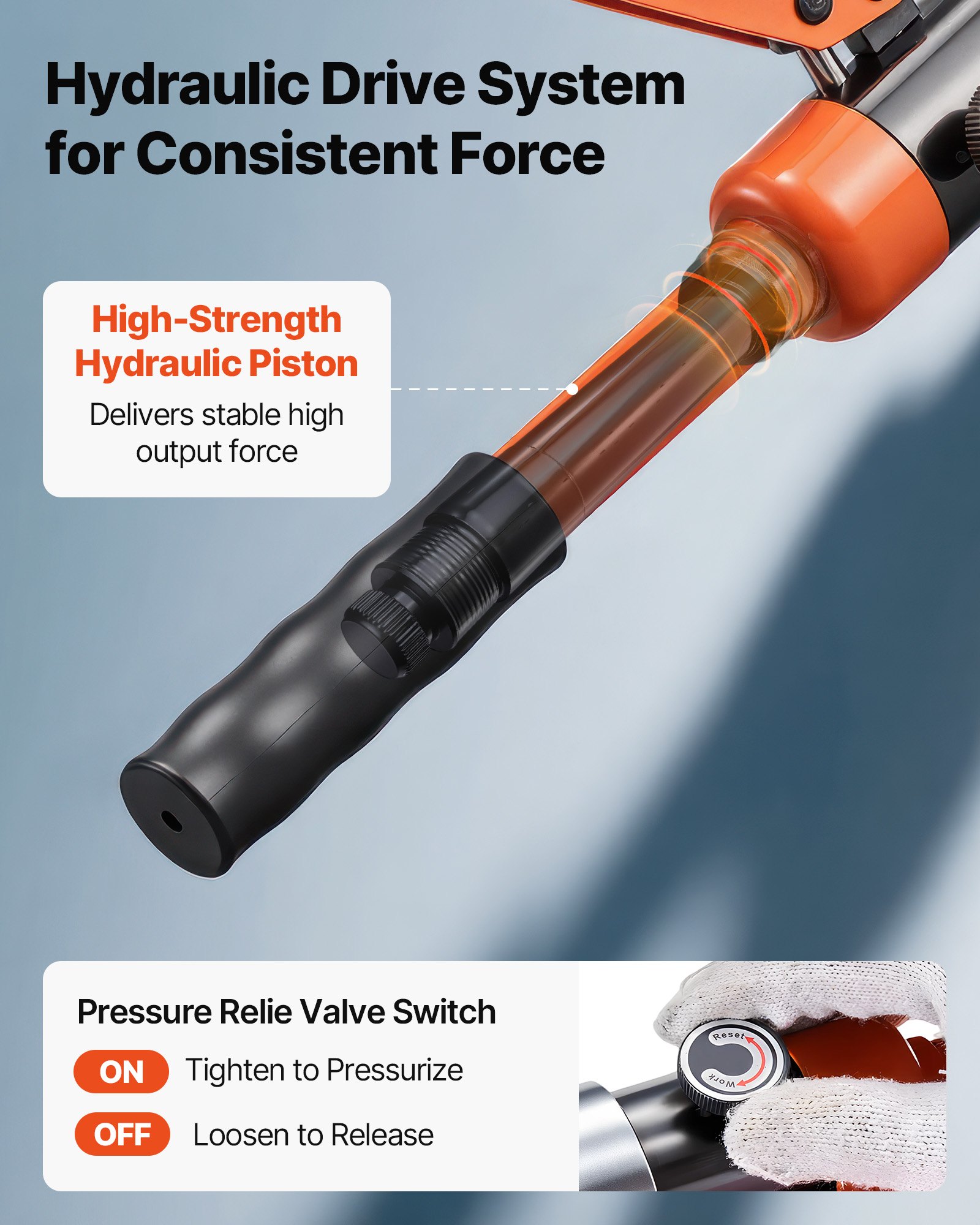 VEVOR Hydraulic Pipe Crimping Tool, Multi-Functional Tube Fittings Crimper with TH16 TH20 TH26 TH32 Jaws for PEX & Aluminum-Plastic Pipes, and V12 V15 V18 V22 V28 Jaws for Stainless Steel Tubes