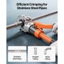 VEVOR Presszange Hydraulik V-Kontur, Rohrpresszange für Edelstahlrohr, Crimpzange mit Backen V12, V15, V18, V22, V28 & Tragekoffer, Presswerkzeug-Set für Sanitärreparaturen & -installationen