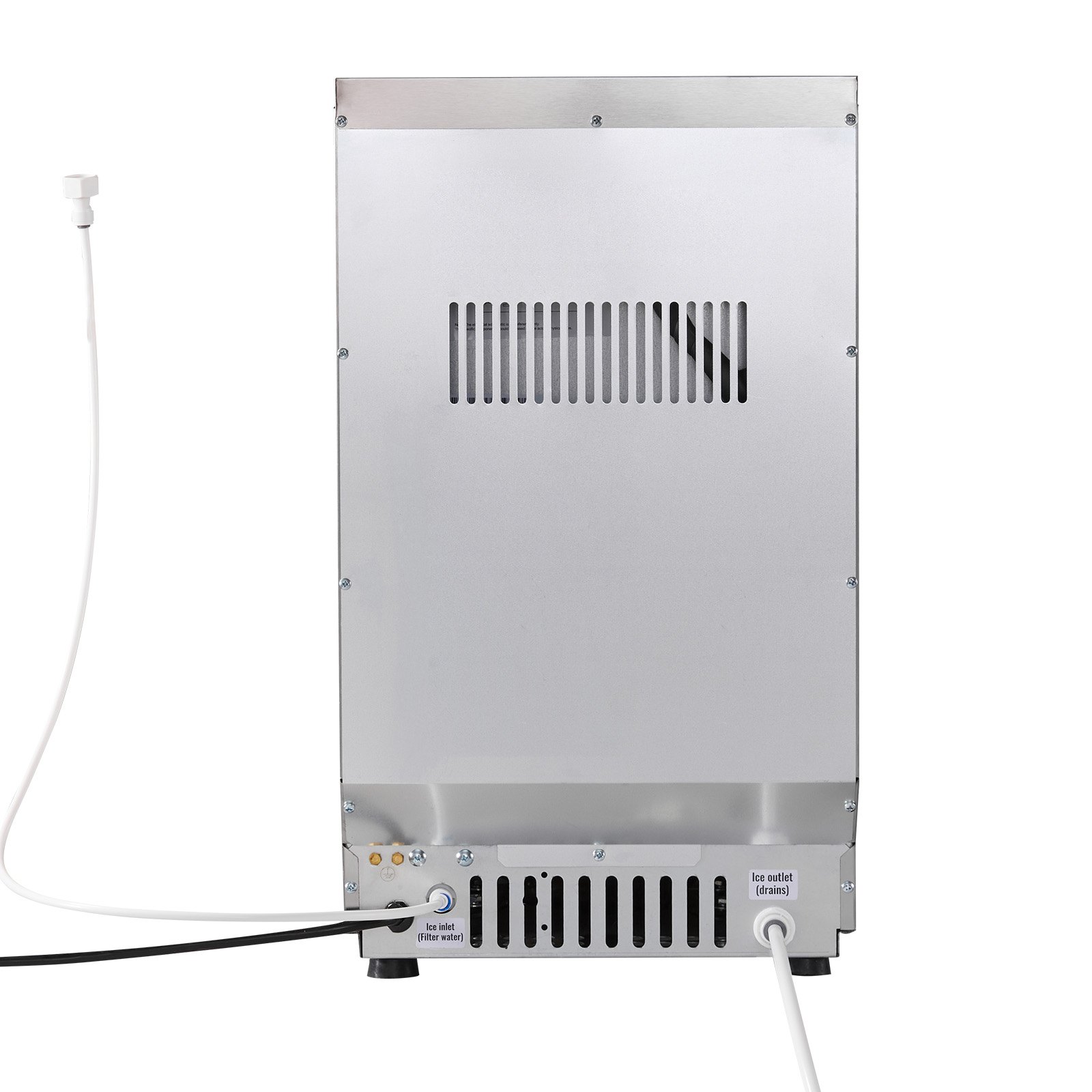 VEVOR Gewerblicher Eiswürfelbereiter 36 kg/Tag, Eiswürfelmaschine mit 6 kg Eisvorratskapazität, Edelstahlgehäuse Eismaschine mit LED-Anzeige & Selbstreinigung & Einfachem Wasserzulauf, für Restaurant