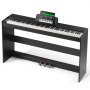 VEVOR Digitalpiano, 88 Tasten, Elektrisches Klaviere, Doppeltastatur und Lautsprecher, einfache Gehäusehalterung mit Kopfhörer, 200 Töne und Rhythmen, unterstützt Bluetooth/USB/MIDI, für Anfänger