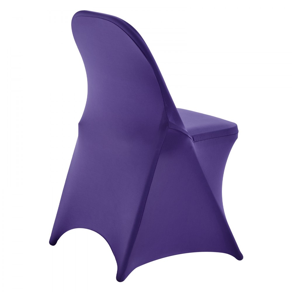 VEVOR Stuhlhussen Stuhlbezug Stretch 50 Stk. waschbarer & abnehmbarer Stuhlüberzug aus Polyester-Spandex für Hochzeitsfeiern Esszimmerbankette, passend für Klappstühle (45 x 46 x 77 cm) Violett