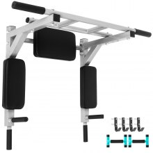 VEVOR Klimmzugstange wandmontage Multifunktionale Fitnessgeräte Wandbefestigung Reckstange für Wand Fitnessgeräte Wandbefestigung(Silber)