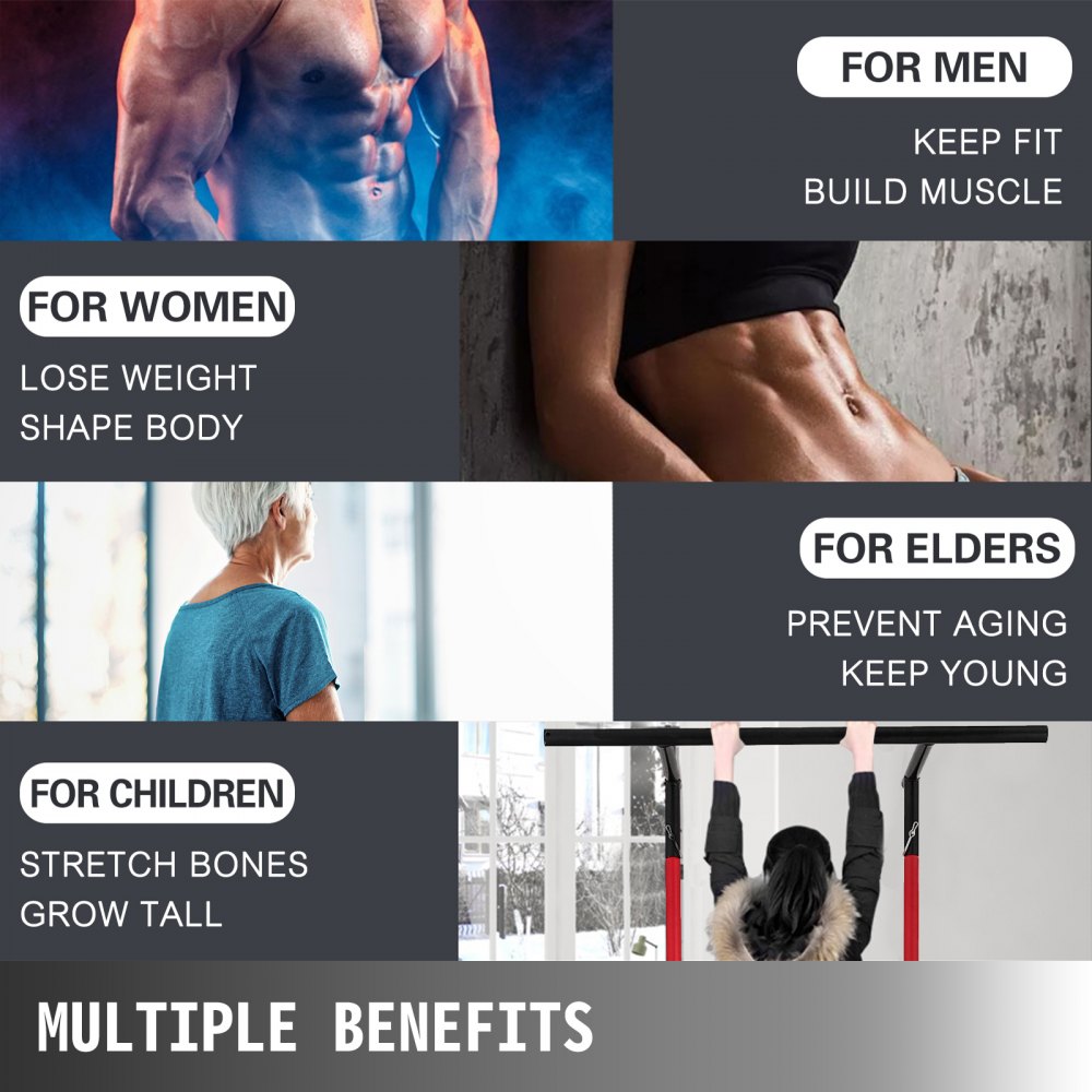 VEVOR Tragbare Fitness-übung für Klimmzugstangen und Tauchstationen Premium Material Trainingsgerät im Freien Kraftstation und Fitnessgeräte für zuhause, Erwachsene, maximale Kapazität 100 kg