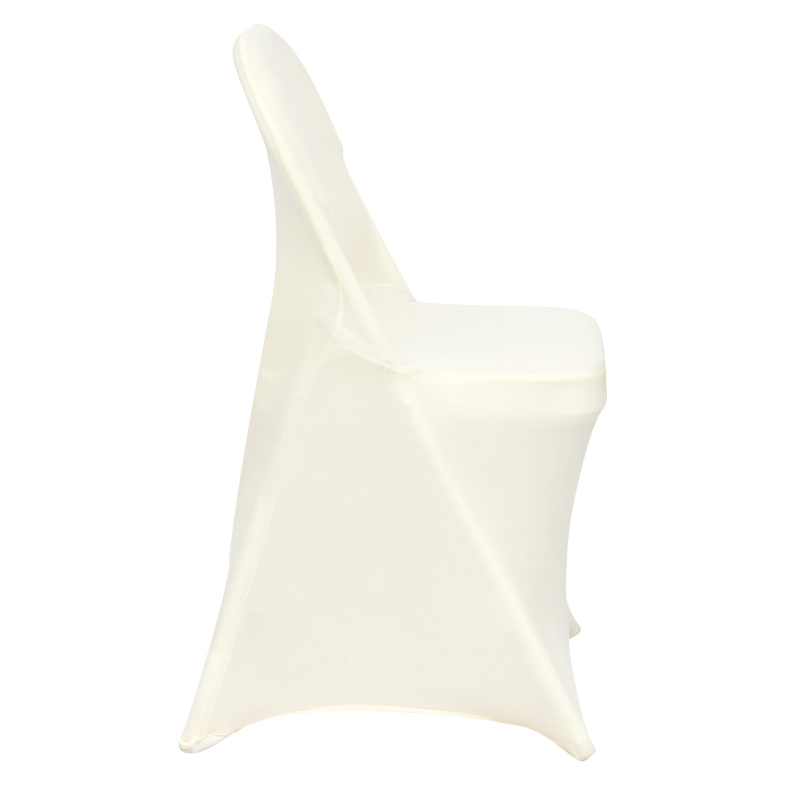 VEVOR Stuhlhussen für Klappstühle aus Elastischem Spandex, Universell Passender Stuhlbezug, Abnehmbare & Waschbare Schonbezüge, für Hochzeiten, Feiern, Essen (50 Stück, Elfenbeinweiß)