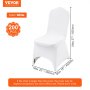 VEVOR Stuhlhussen aus Elastischem Spandex für Klappstühle, Universell Passender Stuhlbezug, Abnehmbare & Waschbare Schonbezüge, für Hochzeiten, Feiertage, Feiern, Partys, Essen (200 Stück, Weiß)