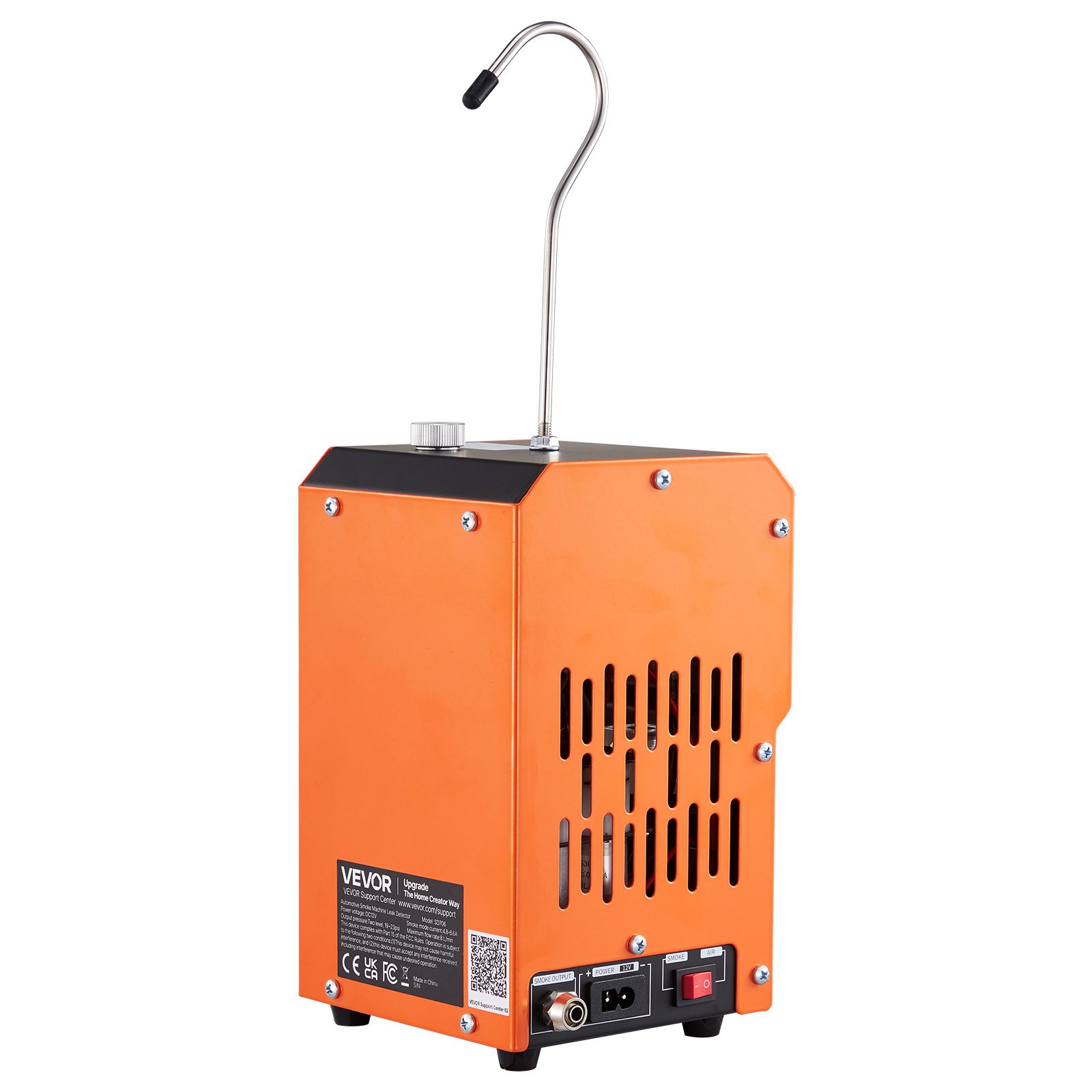 VEVOR Kfz-Rauchprüfgerät mit Rauchgenerator, Lecksuchgerät für EVAP-Systeme, für Pkws Lkws Boote Motorräder und ATVs, mit Luft- und Rauchmodus, Manometer, Durchflussmesser und 8-teiligem Dichtungsset