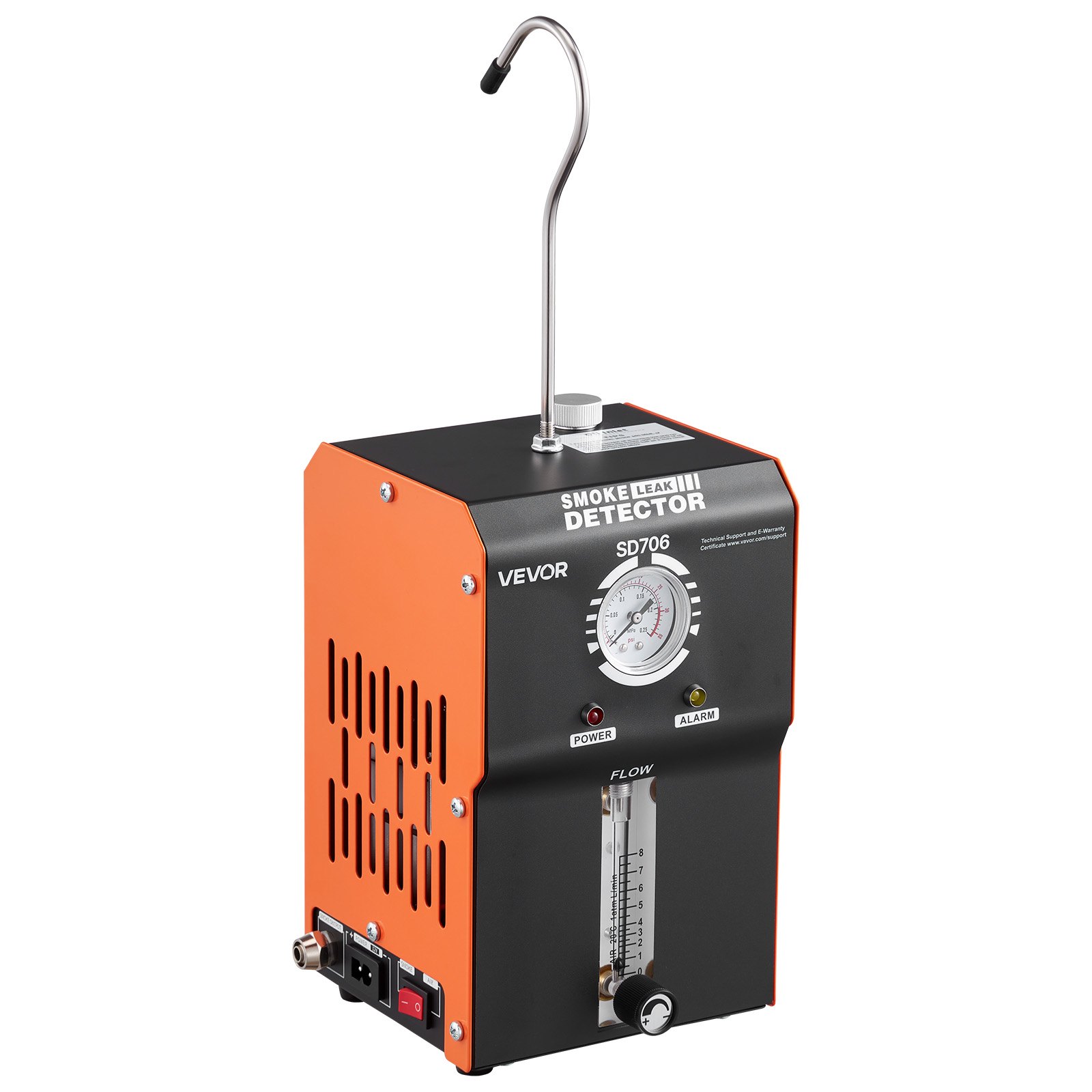 VEVOR Kfz-Rauchprüfgerät mit Rauchgenerator, Lecksuchgerät für EVAP-Systeme, für Pkws Lkws Boote Motorräder und ATVs, mit Luft- und Rauchmodus, Manometer, Durchflussmesser und 8-teiligem Dichtungsset