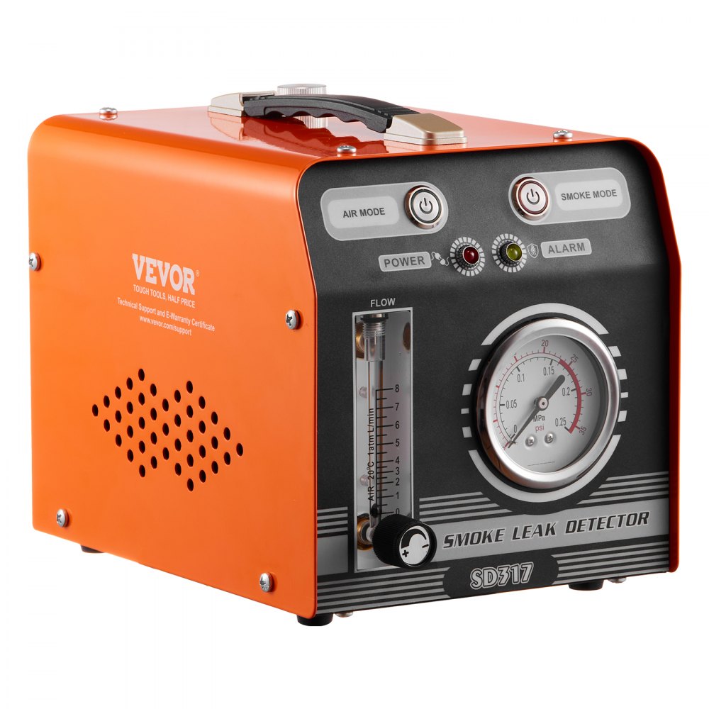 VEVOR Automotive Smoke Machine Leak Detector, EVAP Smoke Machine Leak Tester with Built-in Air Pump, Pressure Gauge & Flow Meter, Dual-Mode Diagnostic Leak Detector for Vacuum, Fuel, Pipeline Testing