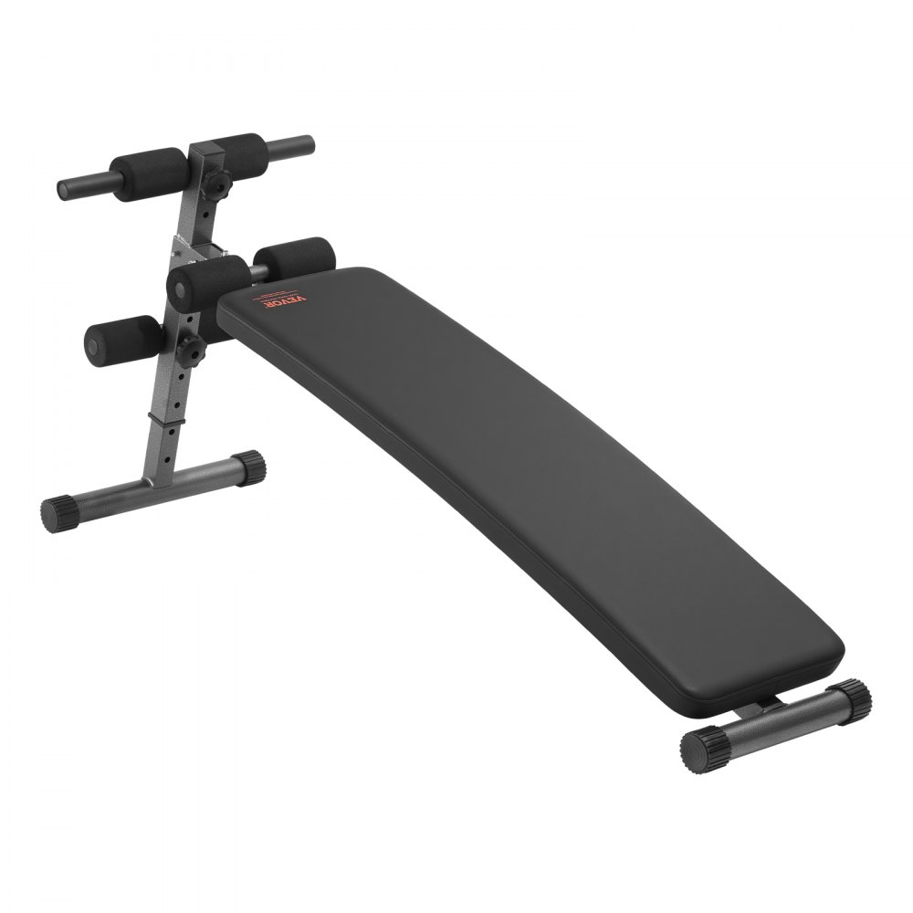 VEVOR Sit Up Bank, gebogene Bauchmuskelbank 5-stufig Höhenverstellbar (1425x470x675 mm) Rückentrainer (226 kg belastbar) für Heimtraining im Fitnessstudio Krafttraining Ganzkörpermuskeltraining