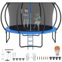 VEVOR Gartentrampolin Trampolin 86 cm Leiternhöhe, Indoor-/Outdoor-Kindtrampolin mit 180 kg Belastbarkeit, Trampoline 360° Sicherheitsnetz Stoßdämpfend, Outdoor Trampoline für Kinder & Erwachsene