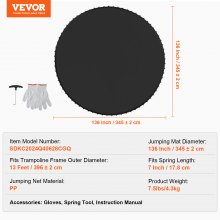 VEVOR Ersatz-Trampolinmatte für 396cm Rahmen 80 V-Ringe 17,8cm Federlänge