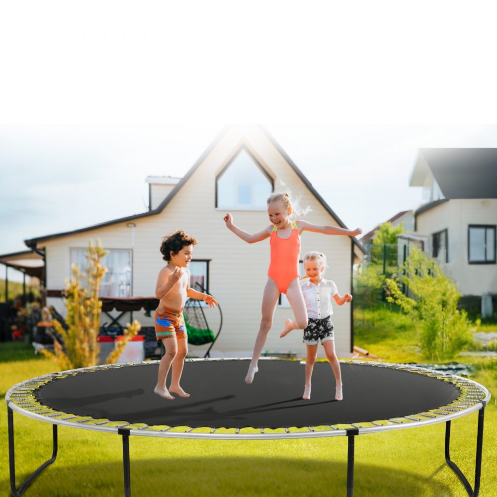 VEVOR Ersatz-Trampolinmatte Sprungmatte passend für 457 cm Rahmen, universelle Sprungmatte  verstärkte UV-beständige Matte mit Federwerkzeug und langlebigen V-Ringen, passend für 16,5 cm Federlänge