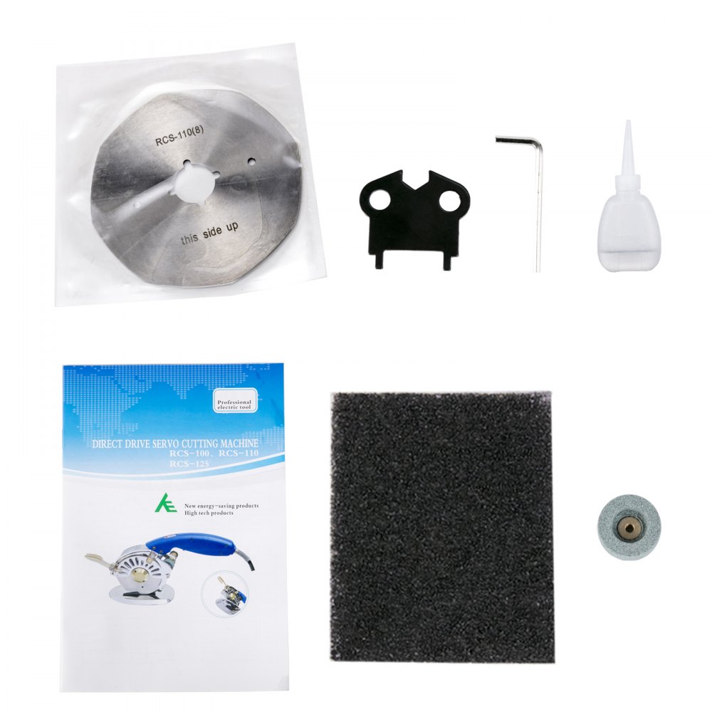 Elektrisch Stoffschneider 110mm Stoff Leder Schneidemaschine Runde Schere Rotary